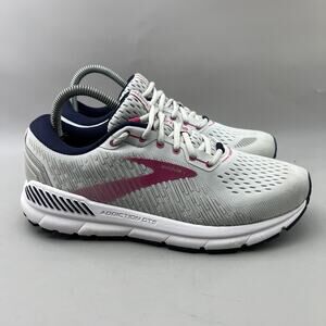 Brooks Addiction GTS 15 Running Shoes Women Size 9 2A Narrow Gray Pink Sneakers